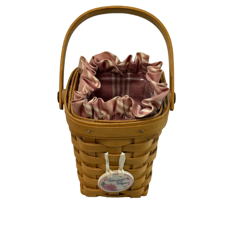 1998 Longaberger Horizon of Hope Basket w/Liner‎ Protector & Tie-On Vintage USA